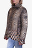 Cavalli Class Leopard Print Zip-up Puffer Jacket Size 12