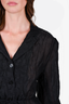 Cecile Bahnsen Linen/Silk Sheer Black Wrinkled Blazer Size 6