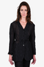 Cecile Bahnsen Linen/Silk Sheer Black Wrinkled Blazer Size 6