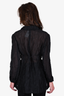 Cecile Bahnsen Linen/Silk Sheer Black Wrinkled Blazer Size 6