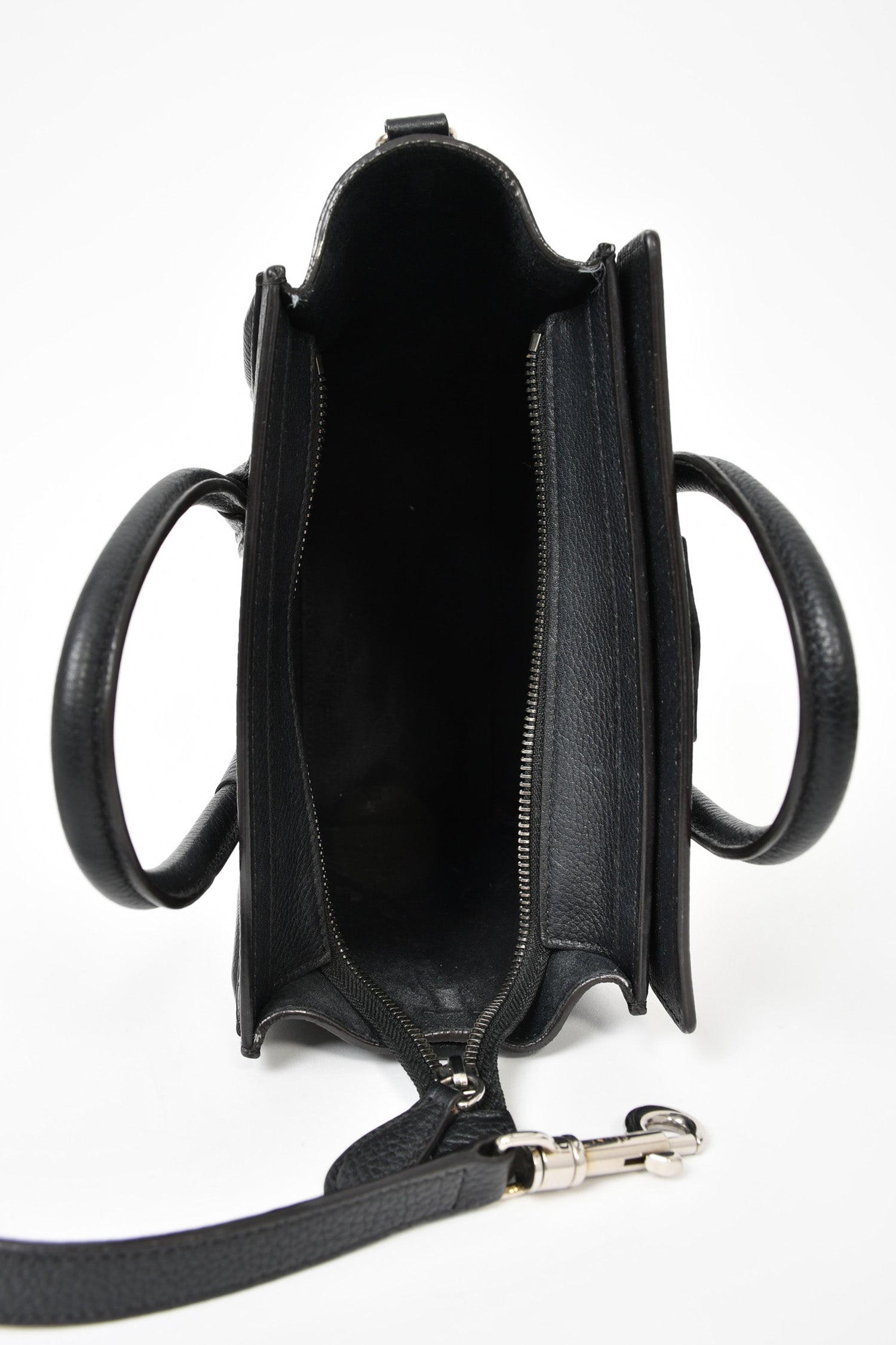 Celine Black Leather Nano Luggage w/ Strap – Mine & Yours