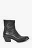 Celine Black Leather Western Ankle Boots Size 38