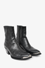 Celine Black Leather Western Ankle Boots Size 38
