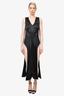 Celine Black Silk V-Neck Sleeveless Dress w/ Side Cut-Outs