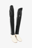 Celine Black/White Leather Knee High Boots Size 36