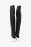 Celine Black/White Leather Knee High Boots Size 36