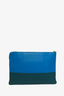 Celine Blue/Green Leather Two Tone Solo Clutch