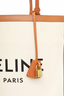 Celine Brown/Beige Canvas Vertical Cabas Logo Tote