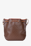Celine Brown Leather/Canvas Monogram Crossbody Bucket Bag