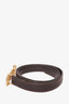 Celine Brown Leather Thin Waist Belt GHW Size 65