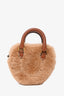 Celine Brown Shearling Mini Heart Bag with Strap