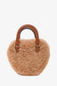 Celine Brown Shearling Mini Heart Bag with Strap
