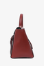 Celine Burgundy/Black Leather Woven Belt Bag with Detachable Strap
