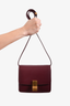 Celine Burgundy Leather Small Classic Box Bag