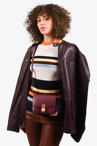 Celine burgundy box shop bag