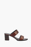 Celine Burgundy Leather Studded Block Heels Size 39