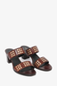 Celine Burgundy Leather Studded Block Heels Size 39