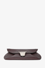 Celine Dark Burgundy Leather Curved Flap Shoulder Bag