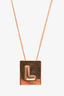 Celine Gold Toned Letter 'L' Necklace