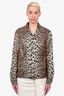 Celine Leopard Print Nylon Buttoned Rain Jacket Size XS