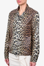 Celine Leopard Print Nylon Buttoned Rain Jacket Size XS