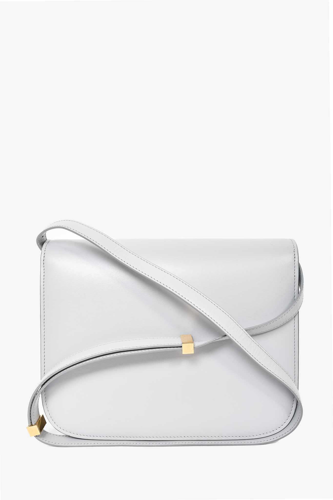 Celine Light Grey Leather Medium Box Crossbody Bag