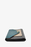 Celine Teal/Dark Grey/Taupe Tricolour Leather Flap Wallet