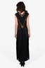 Celine Vintage Black Silk/Mesh Sleeveless Gown Size 34