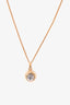 Celine Vintage Gold Round Charm With Dimond Necklace