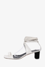 Celine White Leather Lace Up Block Heel Sandals Size 39