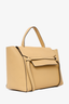 Celine Yellow Leather Belt Top Handle Bag With Detachable Strap