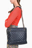 Chanel 1980s Vintage Navy Lambskin Quilted Tote GHW