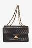 Pre-loved Chanel™ 1991-94 Black Lambskin Chevron Maxi Single Flap Bag