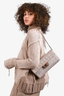 Pre-loved Chanel™ 2000/02 Taupe CC Canvas Travel Ligne Chocolate Bar Shoulder Bag