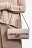 Pre-loved Chanel™ 2000/02 Taupe CC Canvas Travel Ligne Chocolate Bar Shoulder Bag