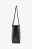 Chanel 2002/03 Black/White Contrast Stitch Leather Square Tote Bag