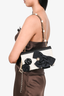 Pre-loved Chanel™ 2002/03 Cream Tweed/Black Chocolate Bar Camellia Chain Bag