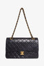 Chanel 2002 Black Quilted Lambskin Medium Double Flap