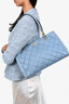 Pre-loved Chanel™ 2003/04 Blue Quilted Fabric Shopping Tote