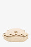 Chanel 2003 Cream Leather Chain Rounded Shoulder Bag