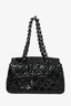 Pre-loved Chanel™ 2008/2009 Black Patent Leather Classic CC Flap Bag