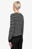 Chanel 2008 Black/Cream Striped Cashmere Sweater With Crystal/Chain Details Size 36