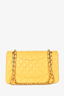 Pre-loved Chanel™ 2011/12 Yellow Lambskin Medium Double Flap Bag