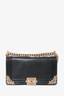 Pre-loved Chanel™ 2012-13 Black Leather Gold 'CHANEL' Versailles Boy Shoulder Bag