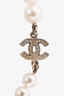 Chanel 2012 Gold Toned Faux Pearl 'CC' Necklace