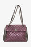 Chanel 2012 Purple/Grey Quilted Leather Lady Pearly Flap Bag