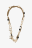 Chanel 2012 White/Black Faux Pearl Station Multi-Chain Necklace