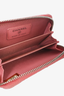 Pre-loved Chanel™ 2013/14 Pink Lambskin Zipper Card Wallet