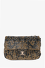 Pre-loved Chanel™ 2014/15 Black/Gold Swarovski Crystal Embellished Medium Single Flap Shoulder Bag