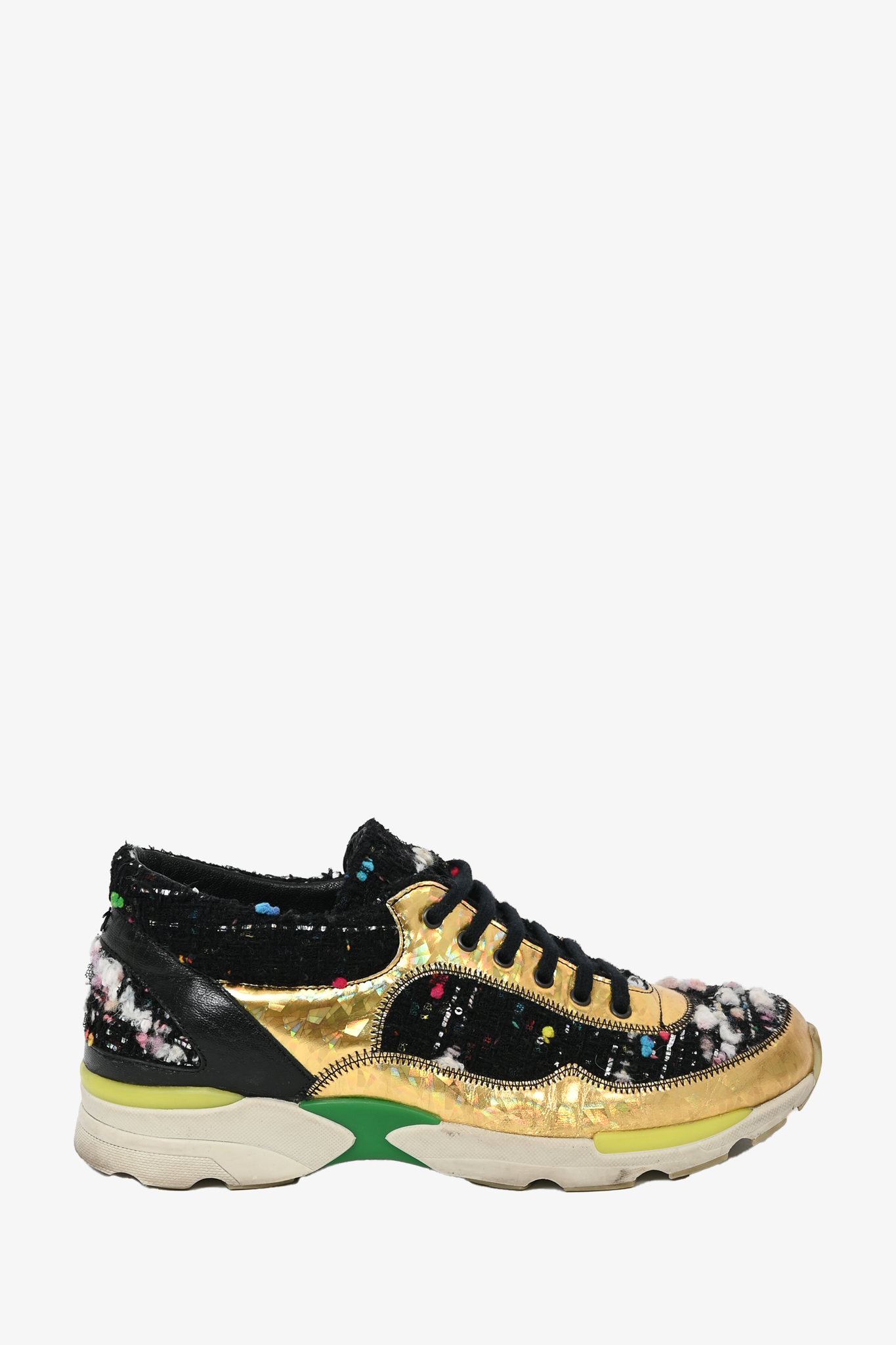 Chanel black gold 2024 sneakers